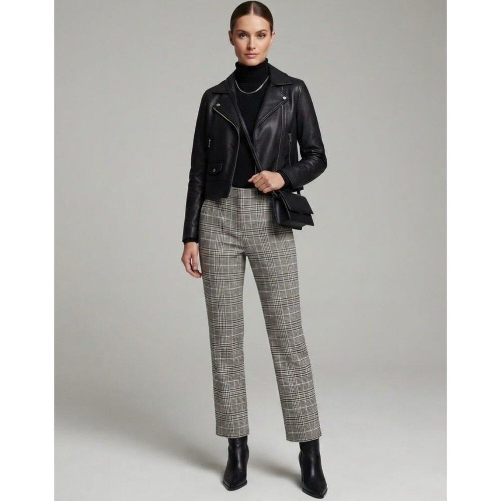 Talbots Southampton Black Plaid DressPants Straight Trousers Women’s Size 8 EUC